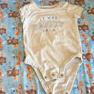 Carter's Gray Striped Baby Onesie